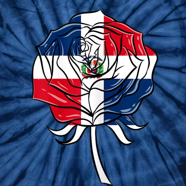 Dominican Republic Flag Rose Dominican Women Tie-Dye T-Shirt