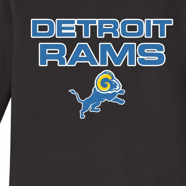 Detroit Rams Funny Baby Long Sleeve Bodysuit