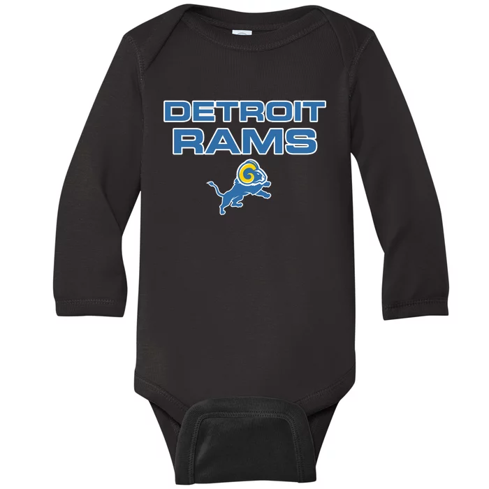 Detroit Rams Funny Baby Long Sleeve Bodysuit