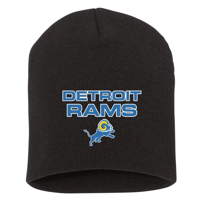 Detroit Rams Funny Short Acrylic Beanie