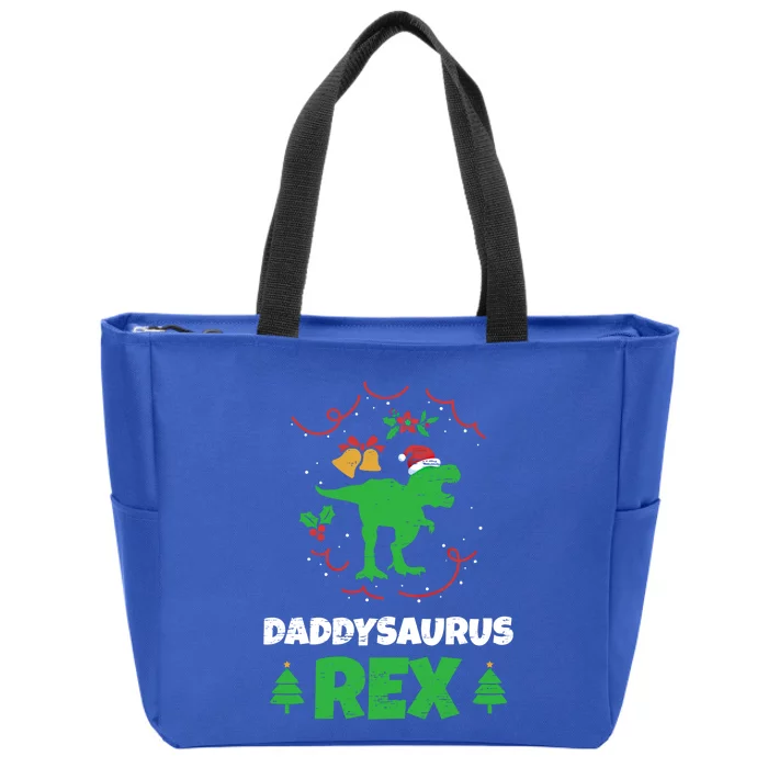 Daddysaurus Rex Fathers Day Christmas Season Xmas Papa Cool Gift Zip Tote Bag