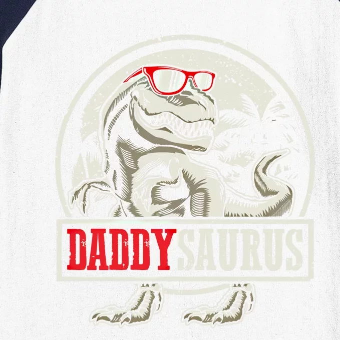 Daddysaurus Rex Fathers Day Dinosaur Daddy Funny Gift Baseball Sleeve Shirt