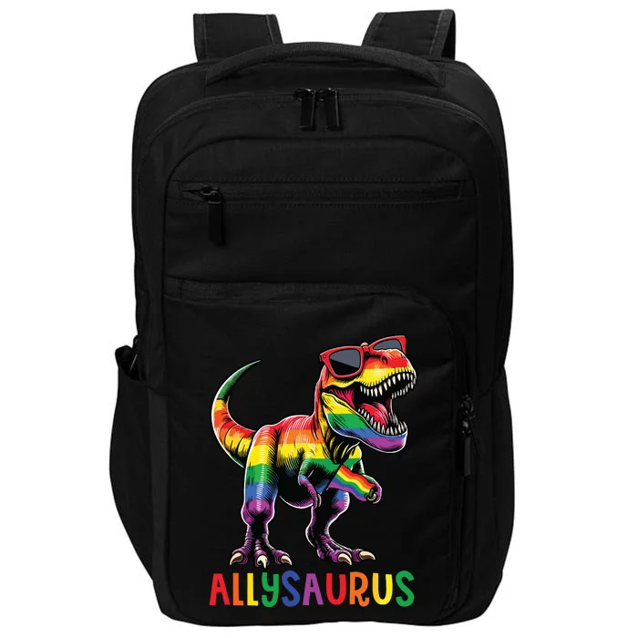 Dinosaur Rainbow Flag Ally Lgbt Allysaurus Lgbt Pride Impact Tech Backpack