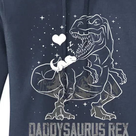 Daddysaurus Rex Funny Cute Dinosaur Fathers Day Gift Cute Gift Women's Pullover Hoodie