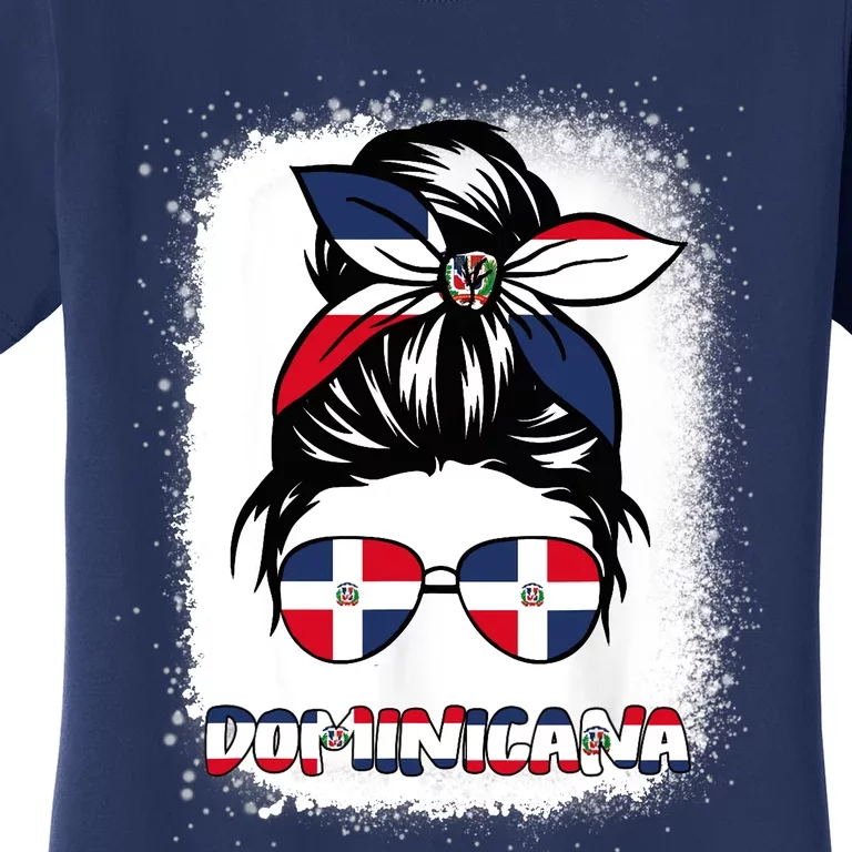 Dominican Republic Flag Wo Messy Bun Dominicana Women's T-Shirt