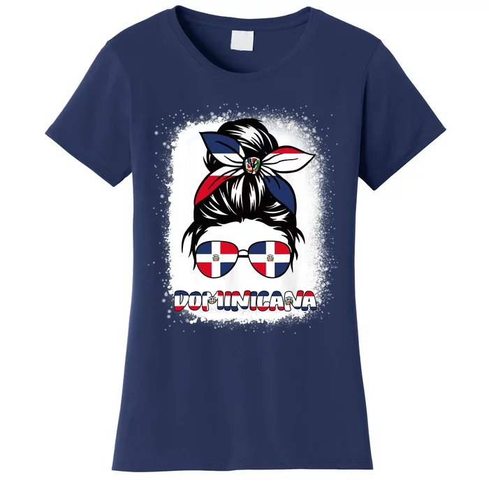 Dominican Republic Flag Wo Messy Bun Dominicana Women's T-Shirt