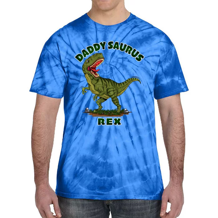 Daddysaurus Rex Funny Fathers Day Dinosaur Novelty Gift Tie-Dye T-Shirt