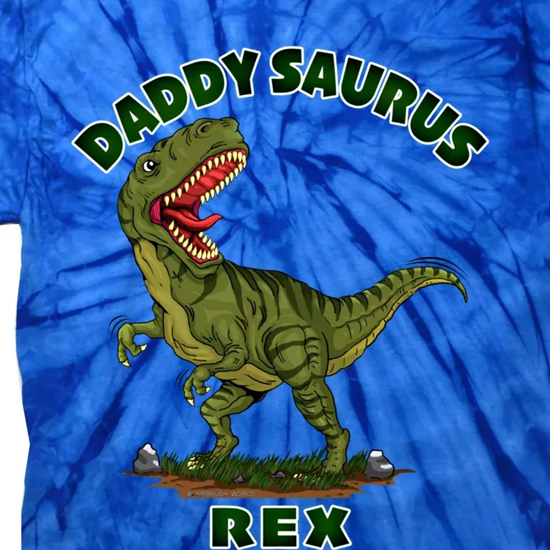 Daddysaurus Rex Funny Fathers Day Dinosaur Novelty Gift Tie-Dye T-Shirt