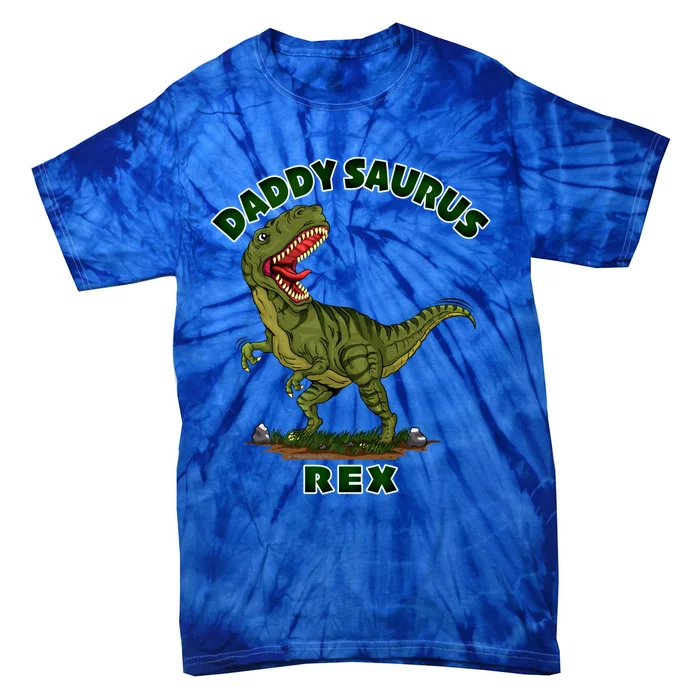 Daddysaurus Rex Funny Fathers Day Dinosaur Novelty Gift Tie-Dye T-Shirt