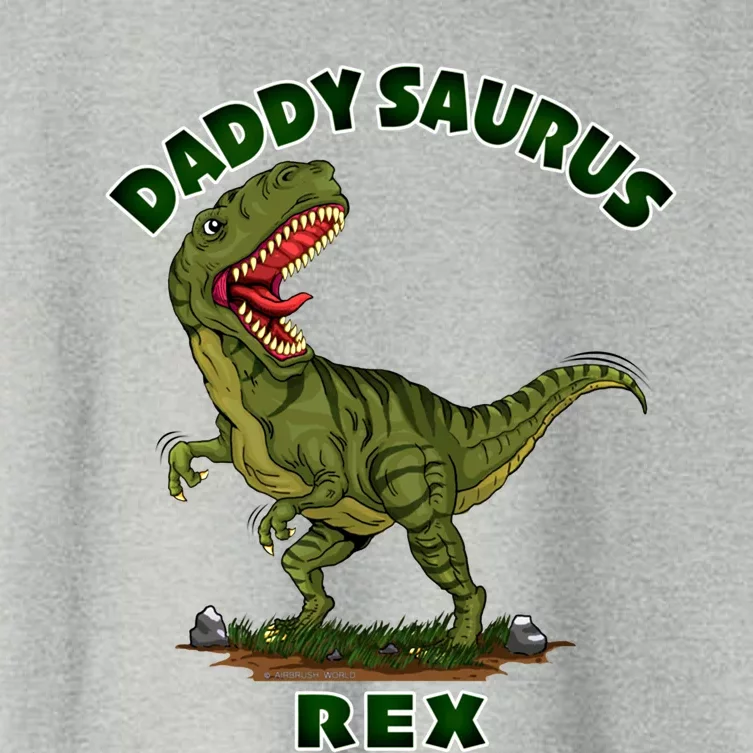 Daddysaurus Rex Funny Fathers Day Dinosaur Novelty Gift Women's Crop Top Tee