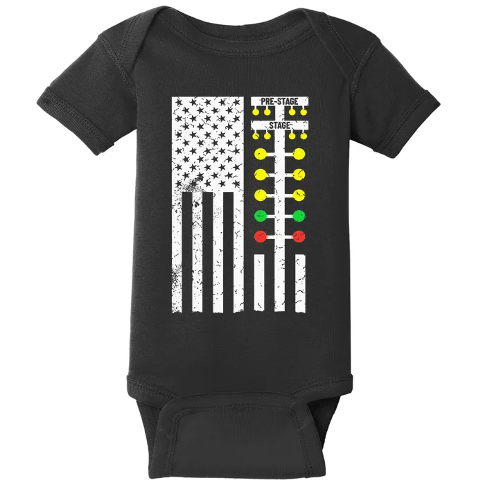 Drag Racing Flag American Drag Race Track Strip Light Tree Baby Bodysuit