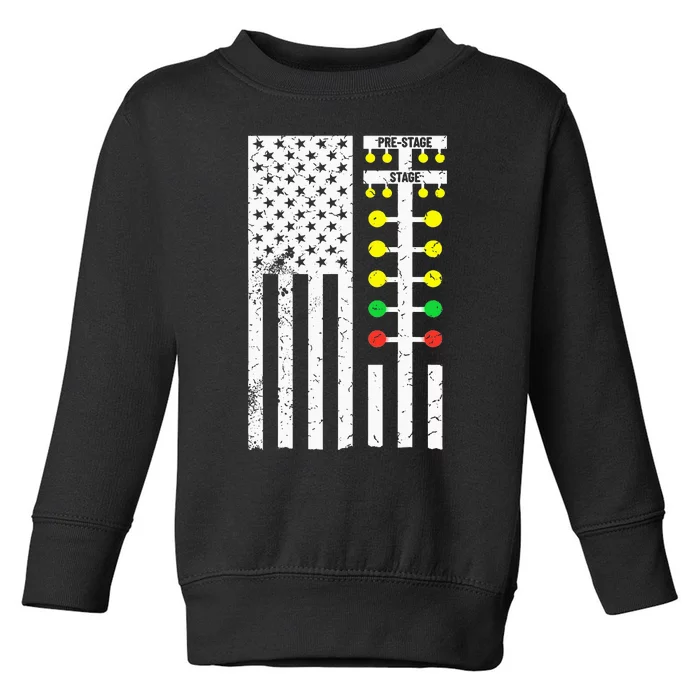 Drag Racing Flag American Drag Race Track Strip Light Tree Toddler Sweatshirt