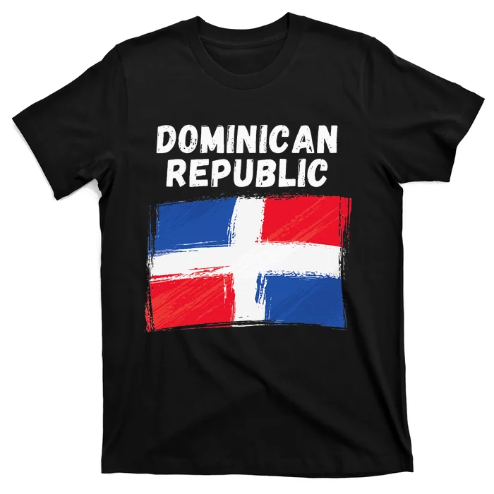 Dominican Republic Flag Retro Distressed Flag T-Shirt