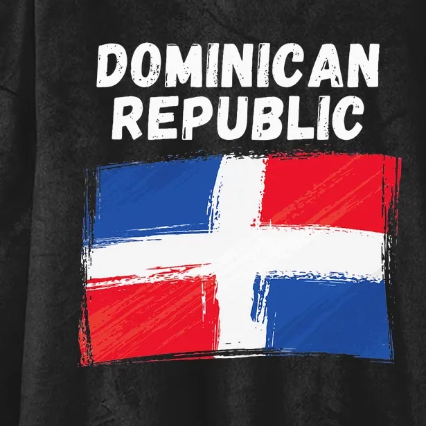 Dominican Republic Flag Retro Distressed Flag Hooded Wearable Blanket