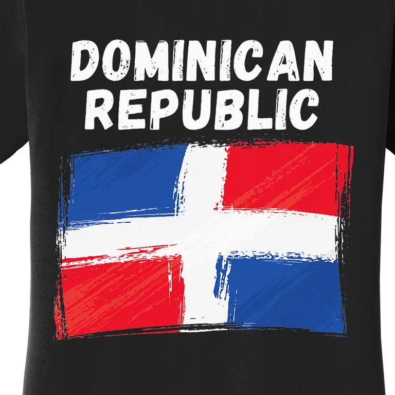 Dominican Republic Flag Retro Distressed Flag Women's T-Shirt