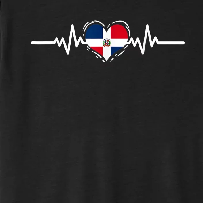 Dominican Republic Flag Heartbeat Dominican Roots ChromaSoft Performance T-Shirt