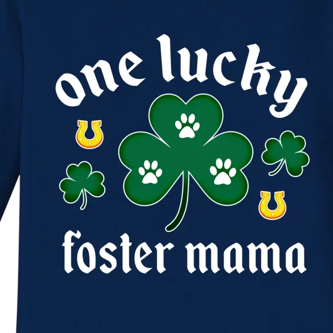 Dog Rescue Foster Mom St Patrick's Day Irish Shamrock Meaningful Gift Baby Long Sleeve Bodysuit