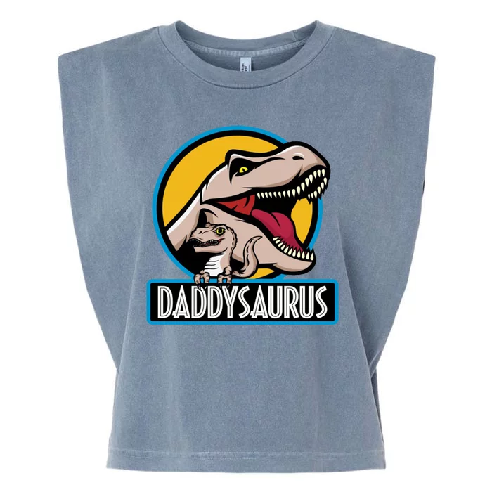 Daddysaurus Rex Fathers Day Garment-Dyed Women's Muscle Tee