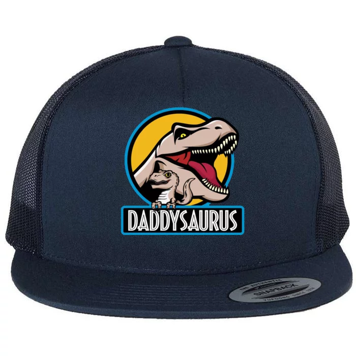 Daddysaurus Rex Fathers Day Flat Bill Trucker Hat