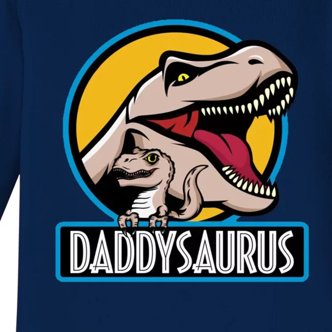 Daddysaurus Rex Fathers Day Baby Long Sleeve Bodysuit