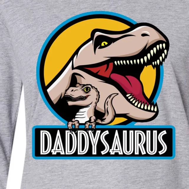 Daddysaurus Rex Fathers Day Womens Cotton Relaxed Long Sleeve T-Shirt