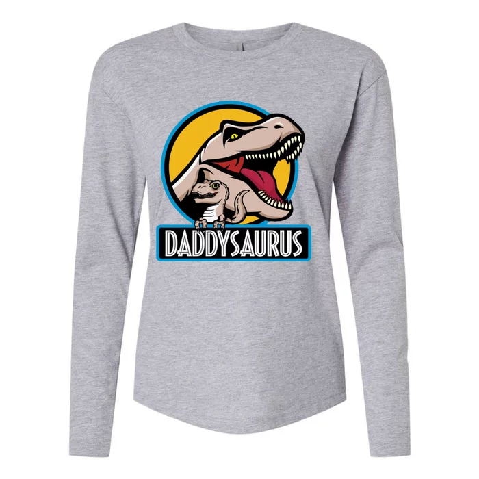 Daddysaurus Rex Fathers Day Womens Cotton Relaxed Long Sleeve T-Shirt