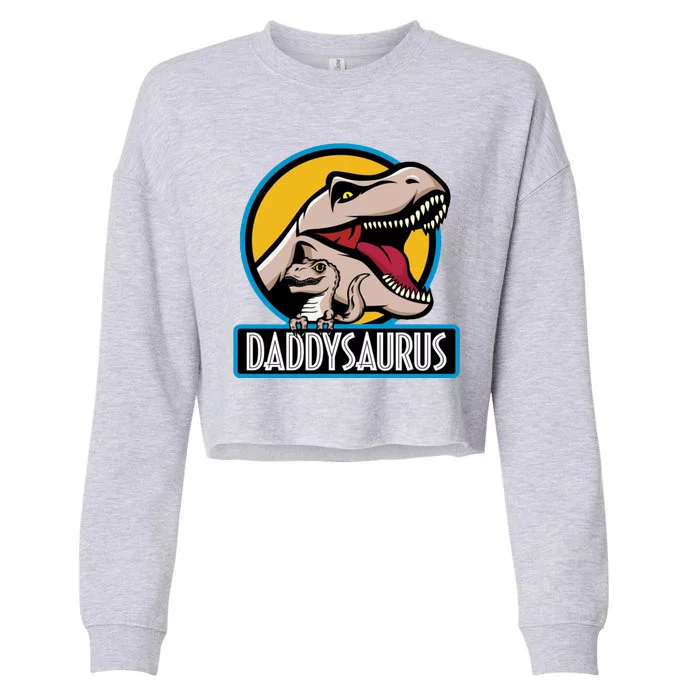 Daddysaurus Rex Fathers Day Cropped Pullover Crew