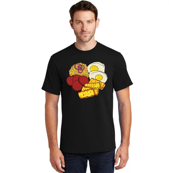 Dominican Republic Favorite Food Mangú Salami Queso Frito Tall T-Shirt