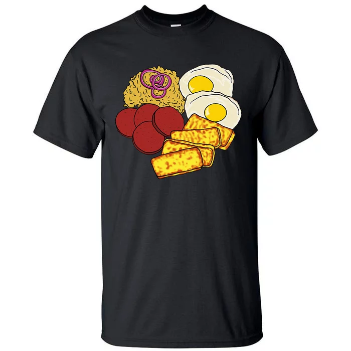 Dominican Republic Favorite Food Mangú Salami Queso Frito Tall T-Shirt