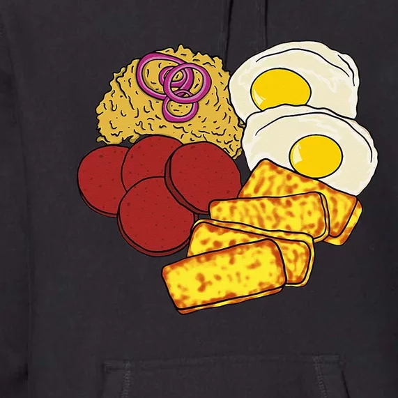 Dominican Republic Favorite Food Mangú Salami Queso Frito Premium Hoodie