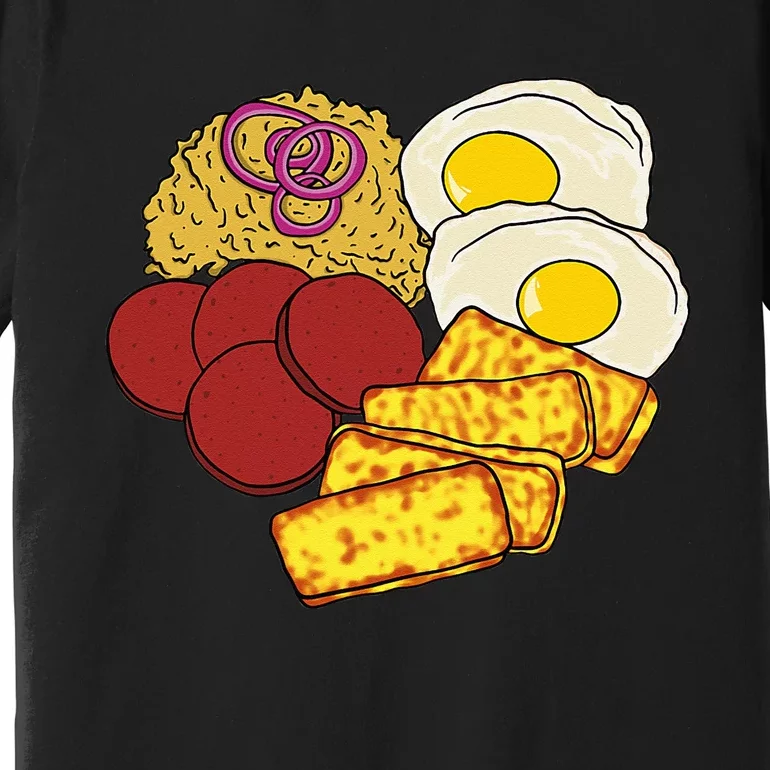 Dominican Republic Favorite Food Mangú Salami Queso Frito Premium T-Shirt