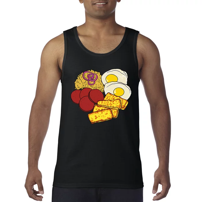 Dominican Republic Favorite Food Mangú Salami Queso Frito Tank Top