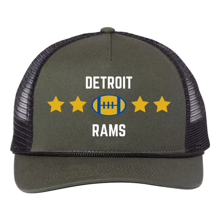 Detroit Rams Football Star Retro Rope Trucker Hat Cap