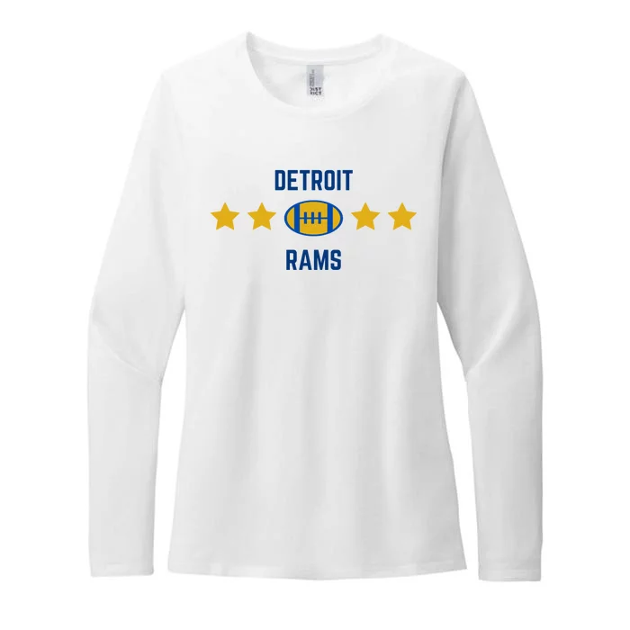 Detroit Rams Football Star Womens CVC Long Sleeve Shirt