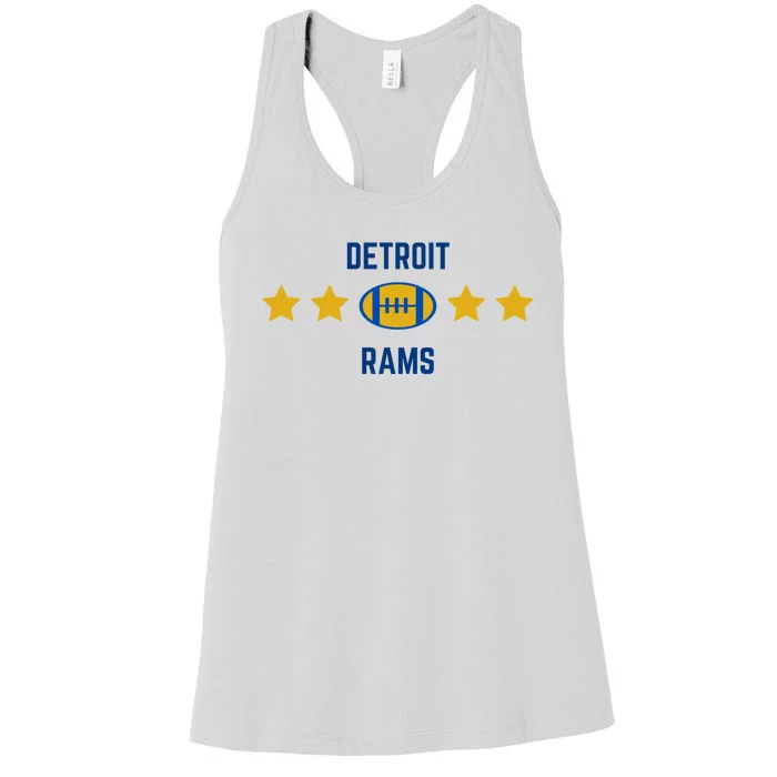 Detroit Rams Football Star Women's Racerback Tank