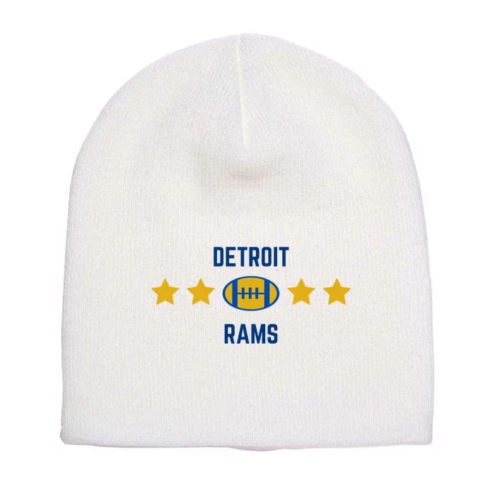 Detroit Rams Football Star Short Acrylic Beanie