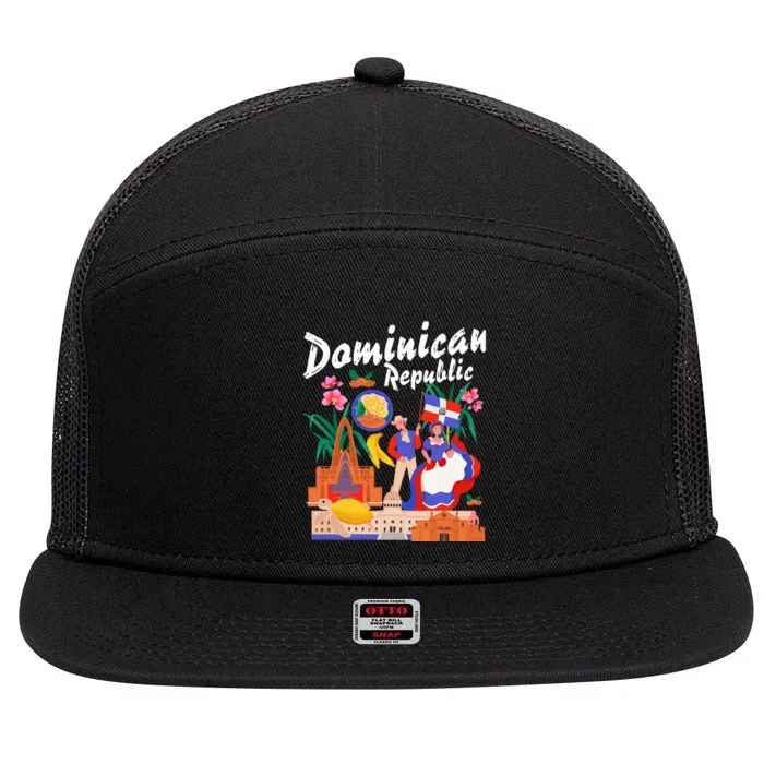 Dominican Republic Fancy Dress Ideas For Dominican 7 Panel Mesh Trucker Snapback Hat