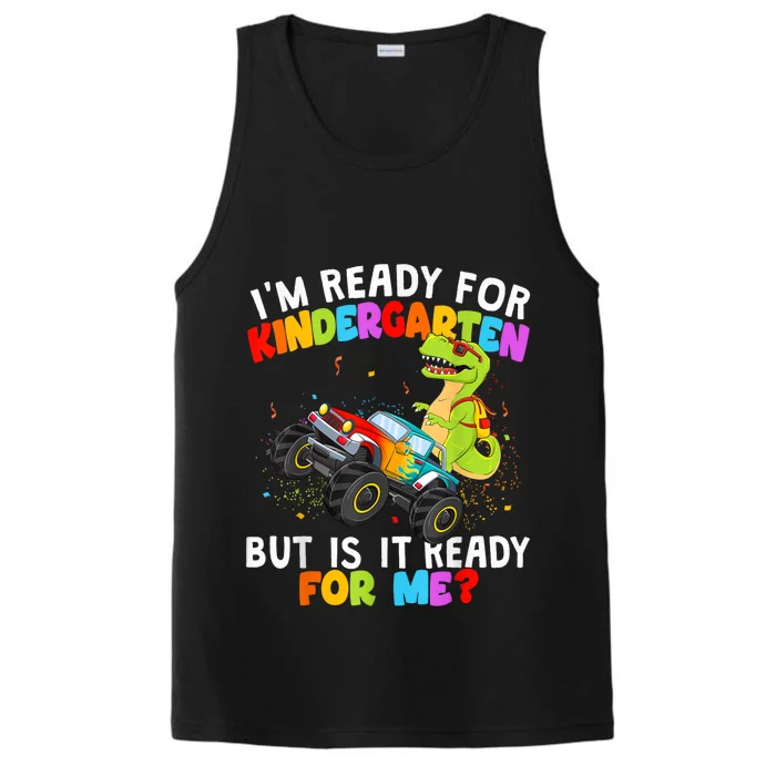 Dino Ready For Kindergarten First Day School Kids Toddlers Boy Performance Tank