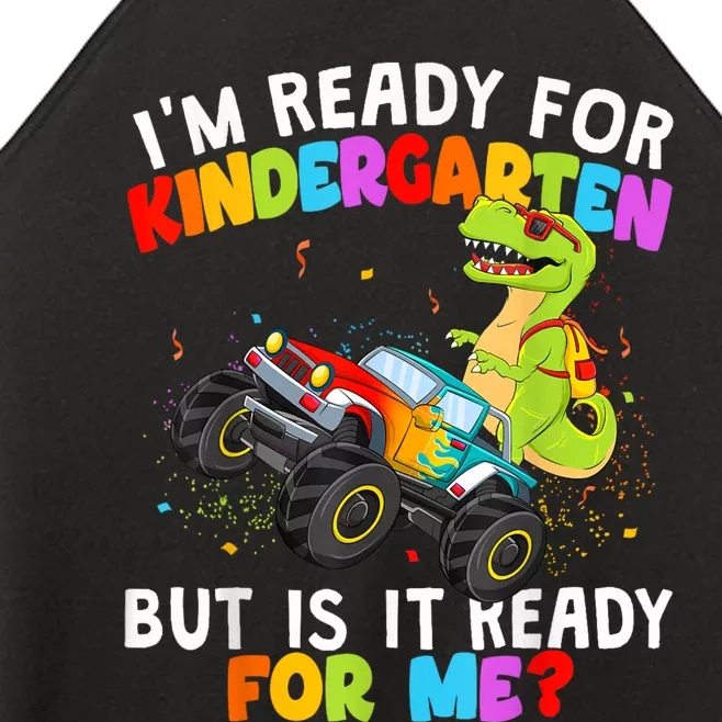 Dino Ready For Kindergarten First Day School Kids Toddlers Boy Women’s Perfect Tri Rocker Tank