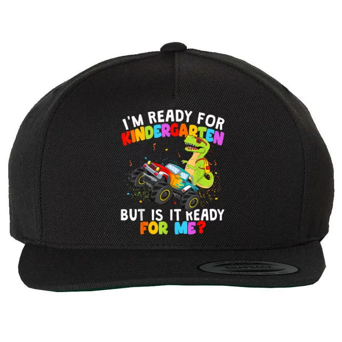 Dino Ready For Kindergarten First Day School Kids Toddlers Boy Wool Snapback Cap