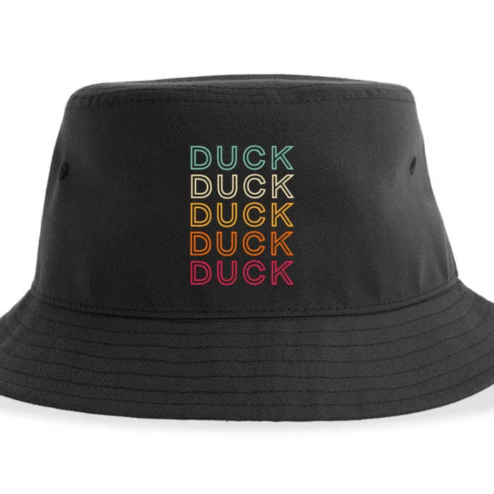 Ducks Retro Funny Vintage Duck Sustainable Bucket Hat