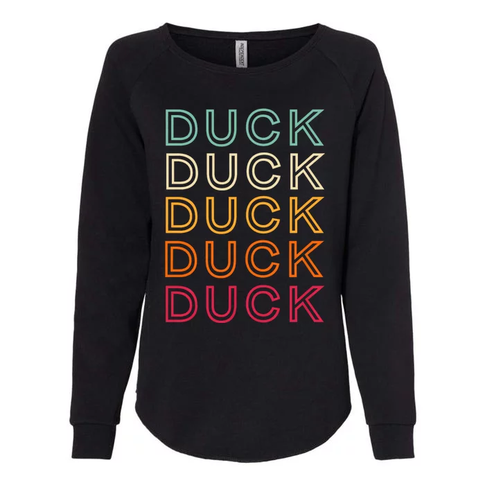 Ducks Retro Funny Vintage Duck Womens California Wash Sweatshirt