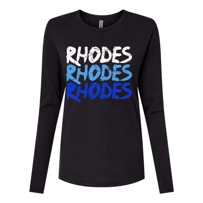 Distressed Rhodes Greece Dodecanese Greek Island Rhodes Womens Cotton Relaxed Long Sleeve T-Shirt