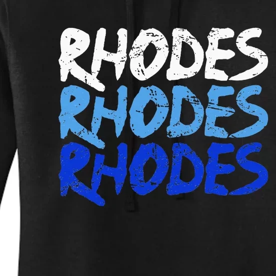 Distressed Rhodes Greece Dodecanese Greek Island Rhodes Women's Pullover Hoodie