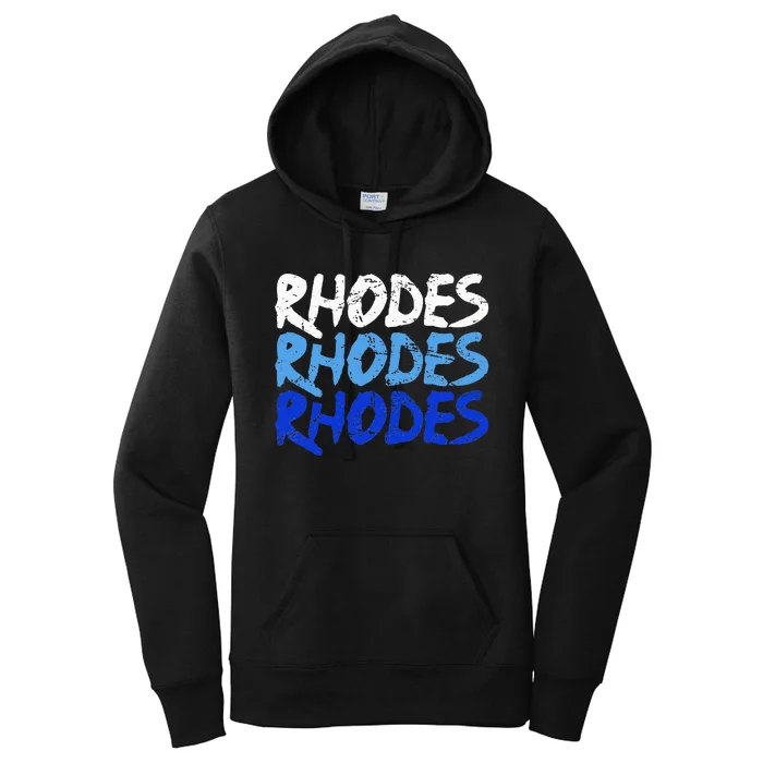 Distressed Rhodes Greece Dodecanese Greek Island Rhodes Women's Pullover Hoodie