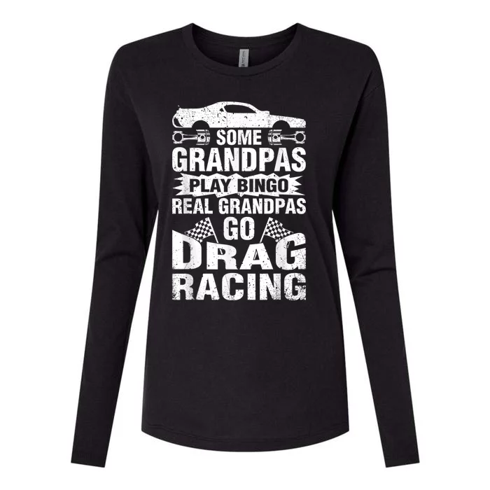 Drag Racing Grandpa Car Lover For Grandfathers MM Womens Cotton Relaxed Long Sleeve T-Shirt