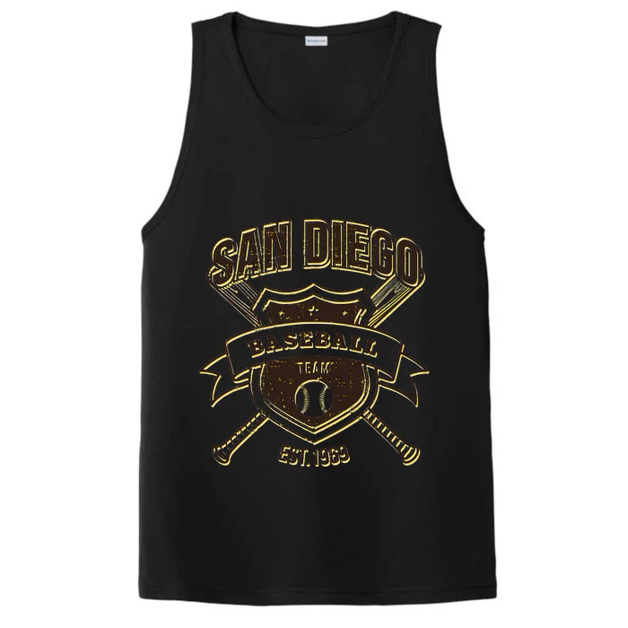 Distressed Retro Glitch Look Padre Tailgate Party Sport Gift Performance Tank