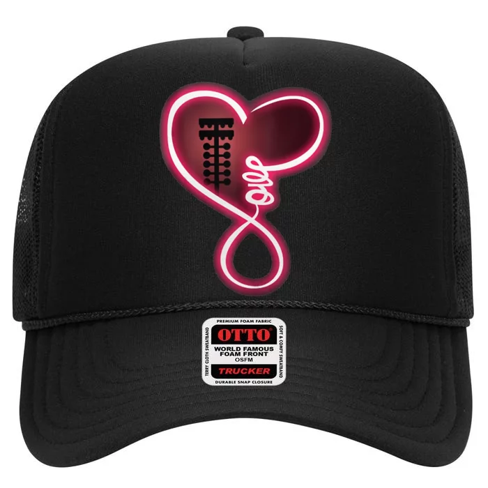 Drag Racing Gift For Race Lover Heart Love Drag Racing Funny High Crown Mesh Trucker Hat