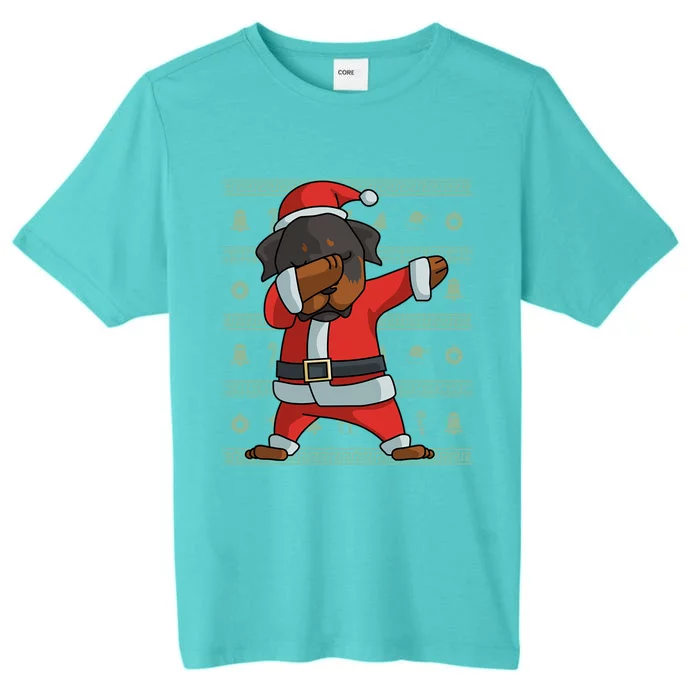 Dabbing Rottweiler Gift Funny Christmas Gift ChromaSoft Performance T-Shirt