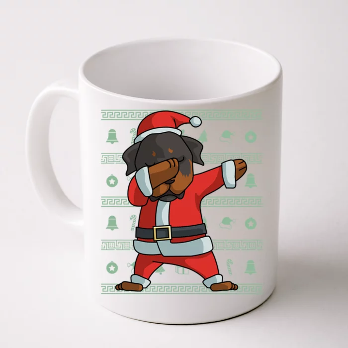 Dabbing Rottweiler Gift Funny Christmas Gift Front & Back Coffee Mug